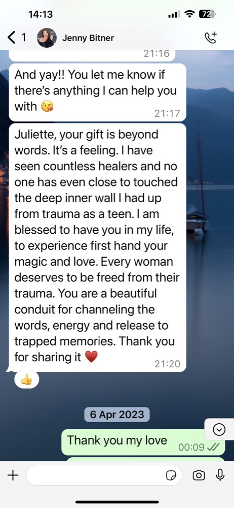 Message from Jenny Bitner: no one has even close to touched the deep inner wall I had up from trauma as a teen.