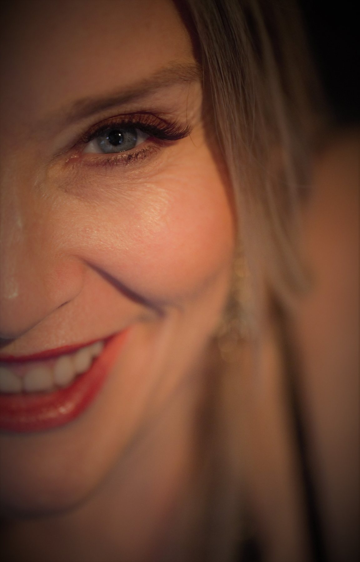 Close-up of Juliette smiling