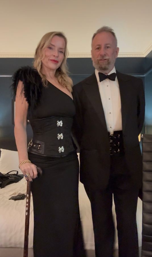 Juliette Karaman, with partner black tie